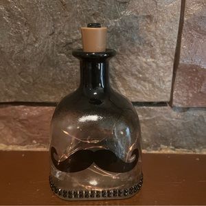 Handmade Upcycled Lighted Bottle Mustache bar decor light gift
